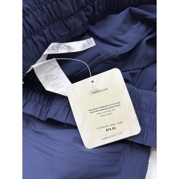 Fabletics Womens Navy Blue Drawstring Jogger Pants Size 3X - Picture 2 of 3